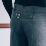 Gerard Pinstripe Trousers, Grey