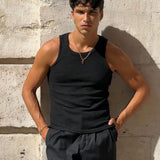 Andersen Waffle Tank, Black