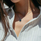 Idris Necklace, Navy/Silver