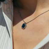 Idris Necklace, Navy/Silver