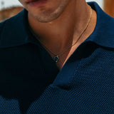 Idris Necklace, Navy/Gold