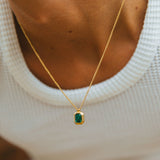 Idris Necklace, Green/Gold