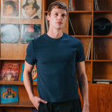 Bernard Ribbed T-Shirt, Navy