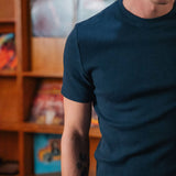 Bernard Ribbed T-Shirt, Navy