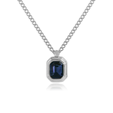 Idris Necklace, Navy/Silver